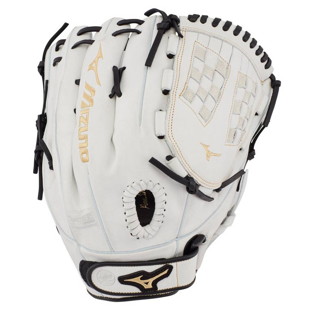 Damske Rukavice Mizuno MVP Prime Fastpitch 12.5" Softball Biele/Čierne Vypredaj LZAV73654
